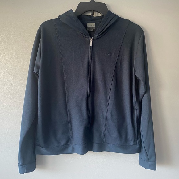 Nike Navy Blue Hooded Zip Up Jacket - Women’s L - Picture 1 of 6